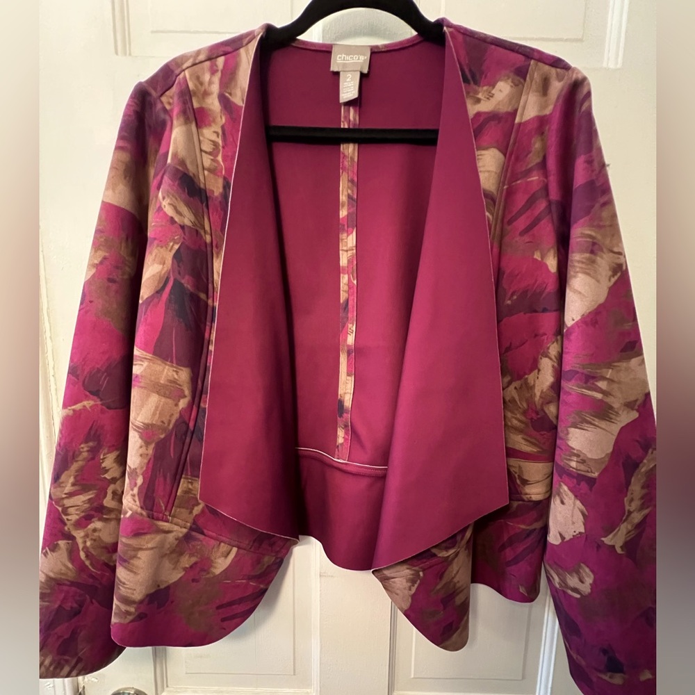 Chico’s suede open front jacket - size 2